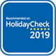 Recommended on HolidayCheck 2019